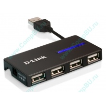 Карманный USB 2.0 концентратор D-Link DUB-104 в Ивантеевке, USB хаб DLink DUB104 (Ивантеевка)